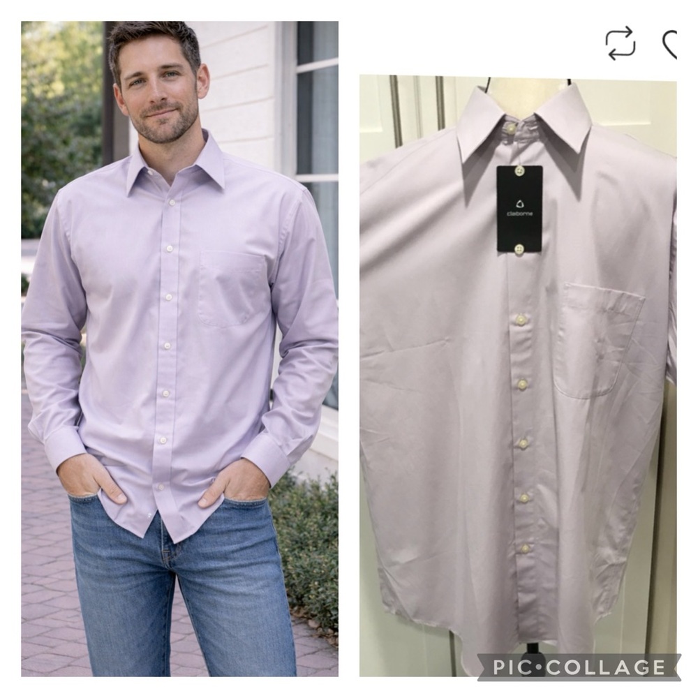 Violet color men’s long sleeve dress shirt